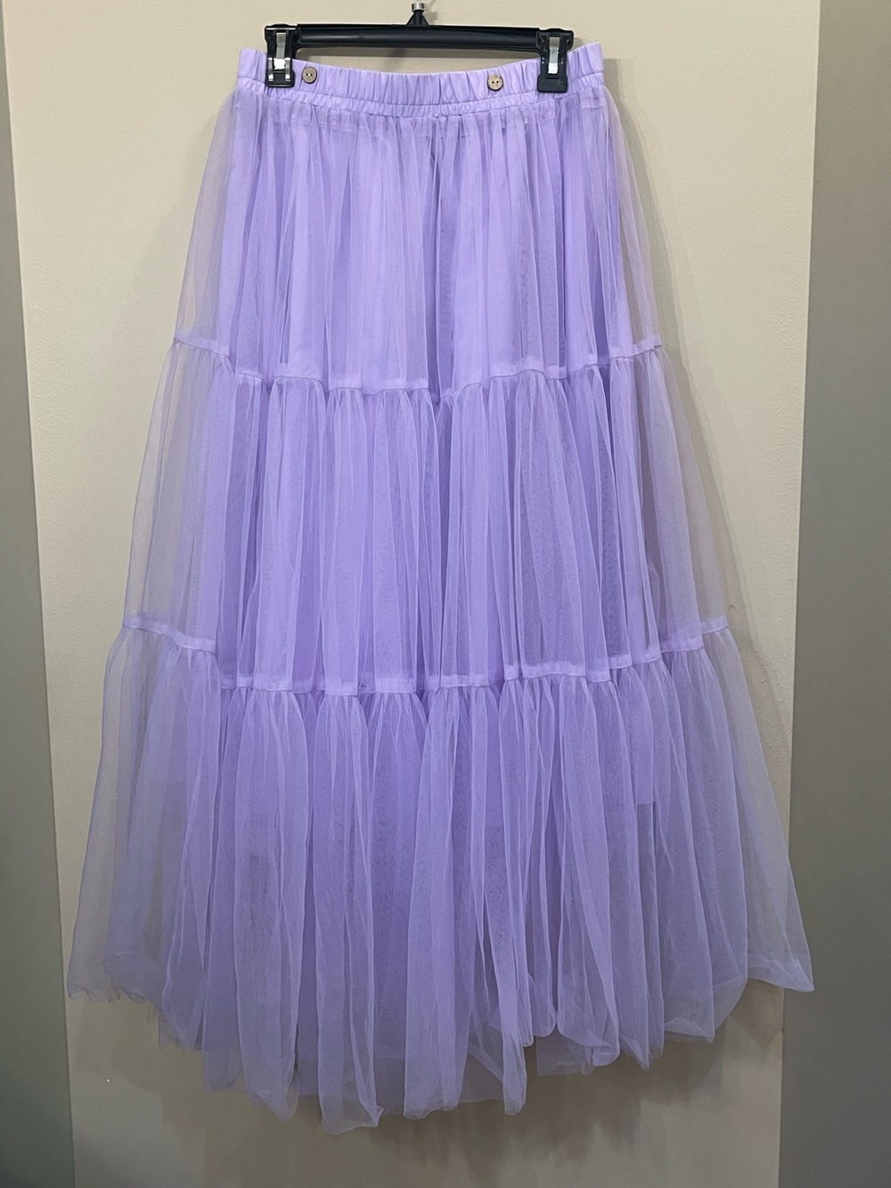 Beulah tiered lavender tulle midi skirt whimsical balletcore large - Picture 2 of 7